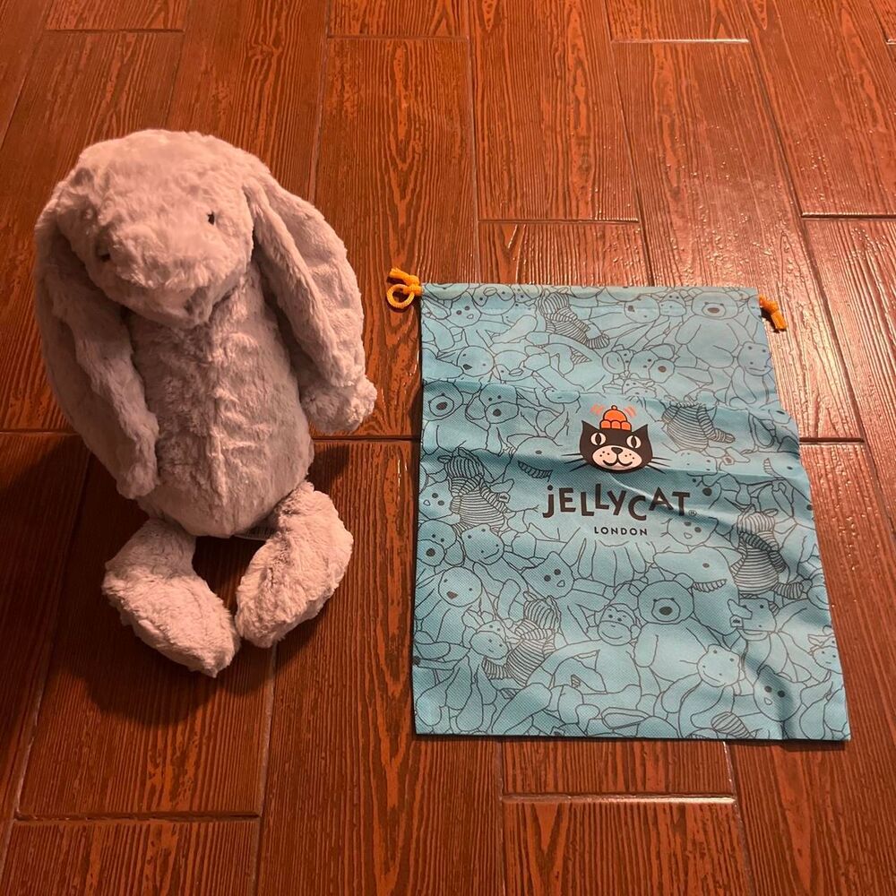 Jellycat Bashful Bunny Silver Large WITH TAGS AND BAGS